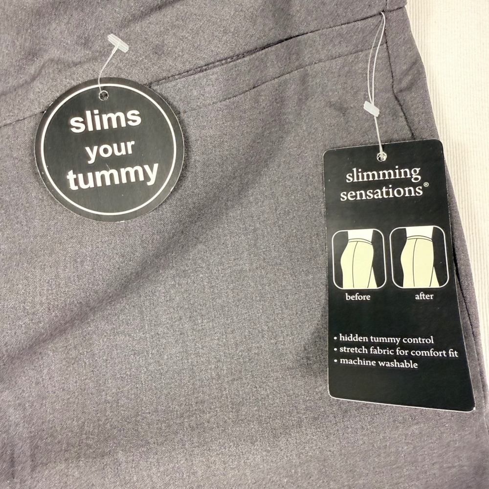 Counterparts Slimming Sensations Pants 16 Charcoal Gray Tummy Control Stretch - Picture 2 of 10